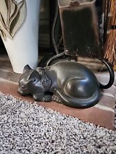 Antique Cast Iron Sleeping Cat Doorstop Figurine  picture
