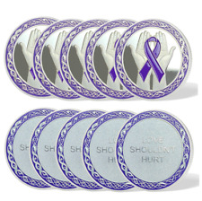 10pc Domestic Violence Awareness Coin Original Purple Ribbon Coins Stop Violence picture