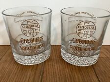 Lot of 2 Chequers Scotch Whisky Tumblers Glasses Scottish Toast picture