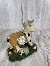 Nikko Quartz Cow Desk Shelf Mantel Figurine Décor Clock Collectible picture