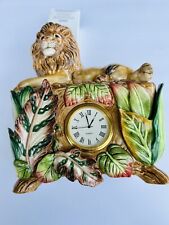 FITZ AND FLOYD Lion jungle Lidded Box with Insert Clock picture
