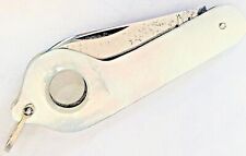VINTAGE 1920's VOOS CUTLERY CO. / ARROW HARDWARE  PEARL HANDLE CIGAR CUT. KNIFE picture