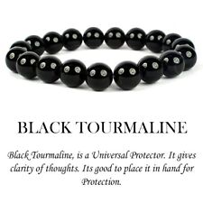 Natural AAA Black Tourmaline Bracelet Crystal Stone 8 mm Beads Bracelet  picture