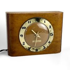 vintage Antique Art Deco wood seth thomas clock plugs in mantel picture