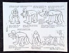 PLUTO  Disney ANIMATION Model Sheet PHOTOCOPY with COMPARATIVE SIZES picture