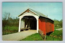 Chalfant OH-Ohio, Parks Covered Bridge, Jonathan Creek, Vintage Postcard picture
