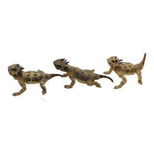Hand Painted Metal Figurines Texas Horned Lizards Lot of 3 picture