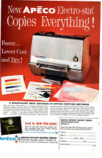 1963 Print Ad Apeco Electro-stat Copies Everything Faster lower cost and dry picture
