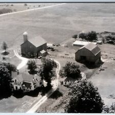 c1950s De Pere, WI Farm Homestead RPPC Aerial Birds Eye Real Photo Calberne A260 picture