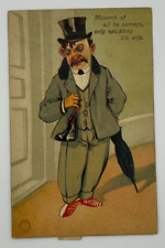 Antique Mechanical Postcard—Monarch of all he surveys, only excepting his wife. picture
