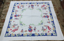 Vintage Rare 1950's Square Tablecloth Ethnic Southern Gardening Scene 50