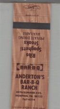 Matchbook Cover Anderton's Bar-B-Q Ranch Memphis, TN picture