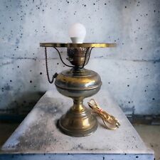 Vintage Brass Oil Lamp Converted Electrical Lamp Art Deco TESTED WORKING picture