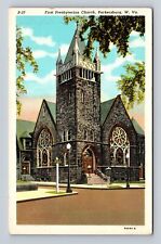Parkersburg WV-West Virginia, First Presbyterian Church, Vintage c1950 Postcard picture