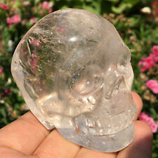 0.66LB TOP Natural clear quartz skull Hand Carved Crystal Healing MXK2169 picture