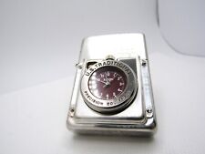 Time Lite Light Pocket Watch Clock running Zippo 1996 Fired Rare picture