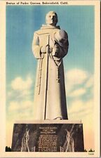 Bakersfield CA-California, Statue Padre Garces, Vintage Postcard picture