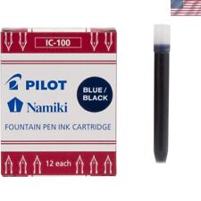 Luxurious Blue-Black Fountain Pen Ink Cartridges by Namiki IC100, 12-Pack picture