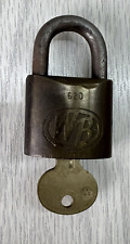 Vintage Heavy Brass WB Padlock #620 With Key picture