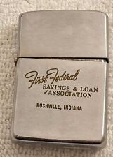 VINTAGE 1967 ZIPPO FIRST FEDERAL SAVING AND LOAN LIGHTER RUSHVILLE INDIANA picture