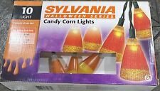 Halloween Candy Corn STRING 10 Lights Blow Mold New In Box Open Sylvania picture