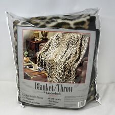 Biederlack Acrylic Blanket Throw Leopard Print Made in USA Plush Cheetah 60 x 80 picture