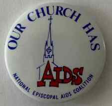 AIDS button Episcopal Church HIV gay lesbian homosexual cause religion LGBTQ picture