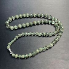 40g Rare Natural Green Phantom Semicircle Garden Quartz Crystal Beads Necklace  picture