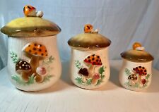 Vintage Merry Mushroom 3 Canister Set 1970’s picture