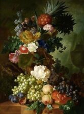 Art Oil painting Jan+van+Os-Vase+Of+Flowers+And+Fruit handmade in oil art picture