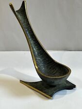 VINTAGE 4.5” TALL BRONZE TOBACCO PIPE STAND CHARCOAL GRAY & GOLD picture