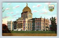 Helena MT, State Capitol, Gold Embossed, Seal, Montana Vintage Postcard picture