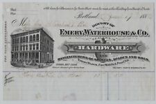 GRAPHIC 1882 BILLHEAD  PORTLAND MAINE, EMERY WATERHOUSE (HARDWARE) CO. picture