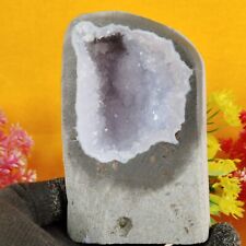 688g Crystal Lover's Amethyst Rainbow Quartz with Quartz Flowers & Geode Stand  picture