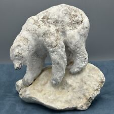 Vintage Polar Bear Sculpture One Of A Kind Stone Signed NG Repay 1995  8” picture
