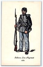 c1930's Indiana Line Regiment Military Soldier Civil War Vintage Postcard picture
