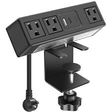 Desk Clamp Power Strip with PD 3.0 Fast Charging USB C Port, on Desktop Mount... picture