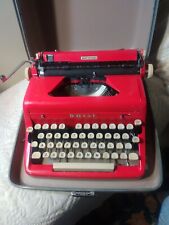 Vtg Royal Red Quiet Deluxe Typewriter w Case 50's Exceptional  No 5 Key Missing picture
