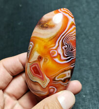 TOP 122.4 G Natural Polished Silk Banded Lace Agate Crystal Madagascar X107 picture