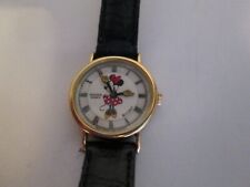 Vtg Pulsar Disney Minnie Mouse Watch Women Gold Tone V810-0270 New Battery picture