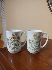Vintage 1976 Mann Mugs Fine China Set Of 2 Hypericum And Thymus  picture