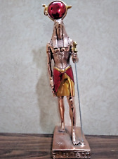 Statue of Pharaoh Egyptian Amun Ra God of War Solid Stone -13 Inch picture
