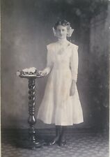 Antique  Photograph Young Girl White Communion Dress ? picture