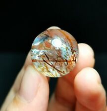 TOP 8G Natural Black Golden Super 7 Quartz Sphere Ball Crystal Healing QC119 picture