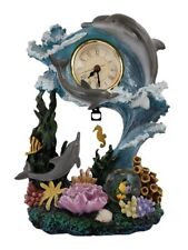 Dolphins Coral Reefs Pendulum Clock Nautical  Desk Shelf Clock - Works picture