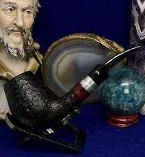 •Refurbished• GEORG JENSEN 925 STERLING Band Bent TALL APPLE Denmark Briar Pipe picture