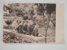 Four Cute Greek Boys & one Girl Original Vintage Old Photo SERRES GREECE RPPC picture