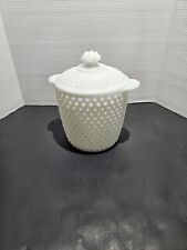 Vintage Anchor Hocking White Hobnail Milk Glass Cookie, Ice, Canister Jar & Lid picture