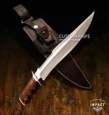 IMPACT CUTLERY CUSTOM BOWIE KNIFE SAW TOOTH BLADE BURL WOOD HANDLE- 1707 picture