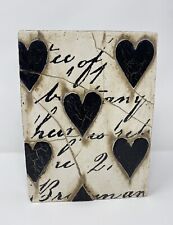 Sid Dickens Black Hearts With Script T02 Wall Hanging Memory Block Tile RETIRED picture